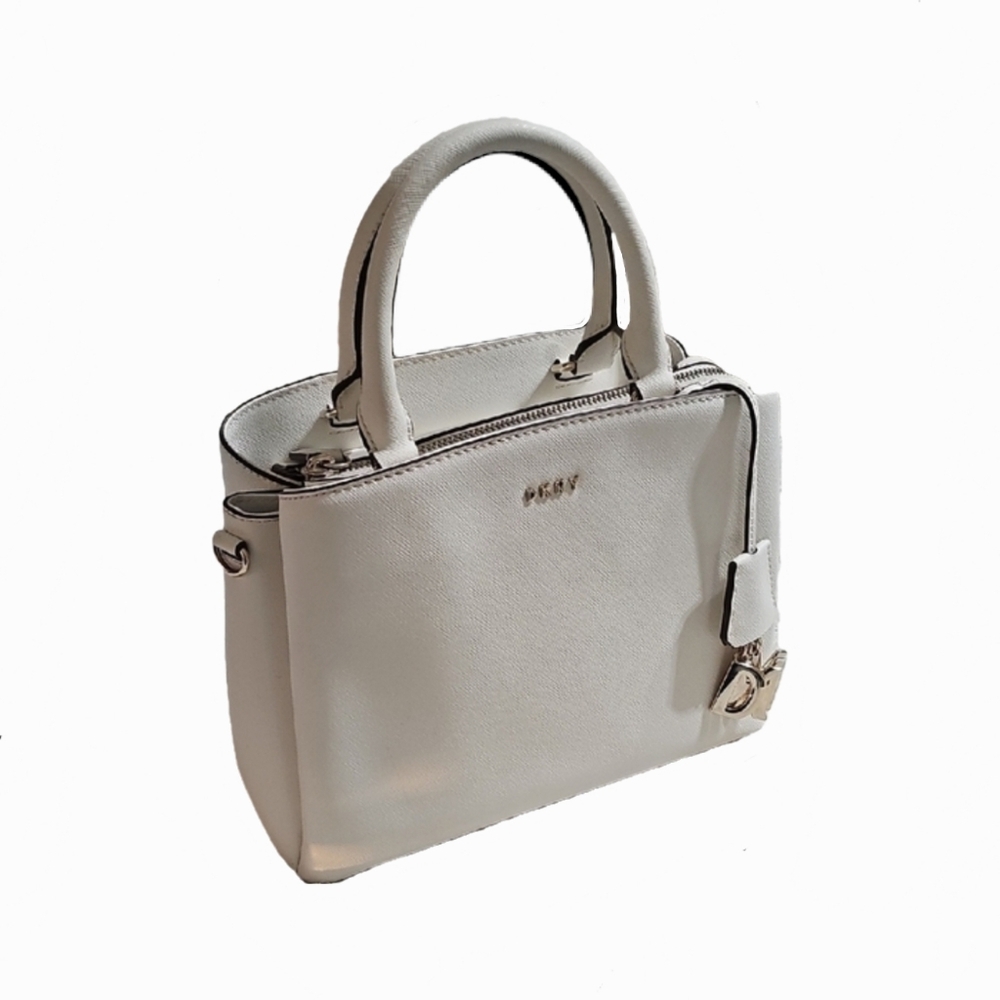 DKNY White Paige Small Satchel Purse